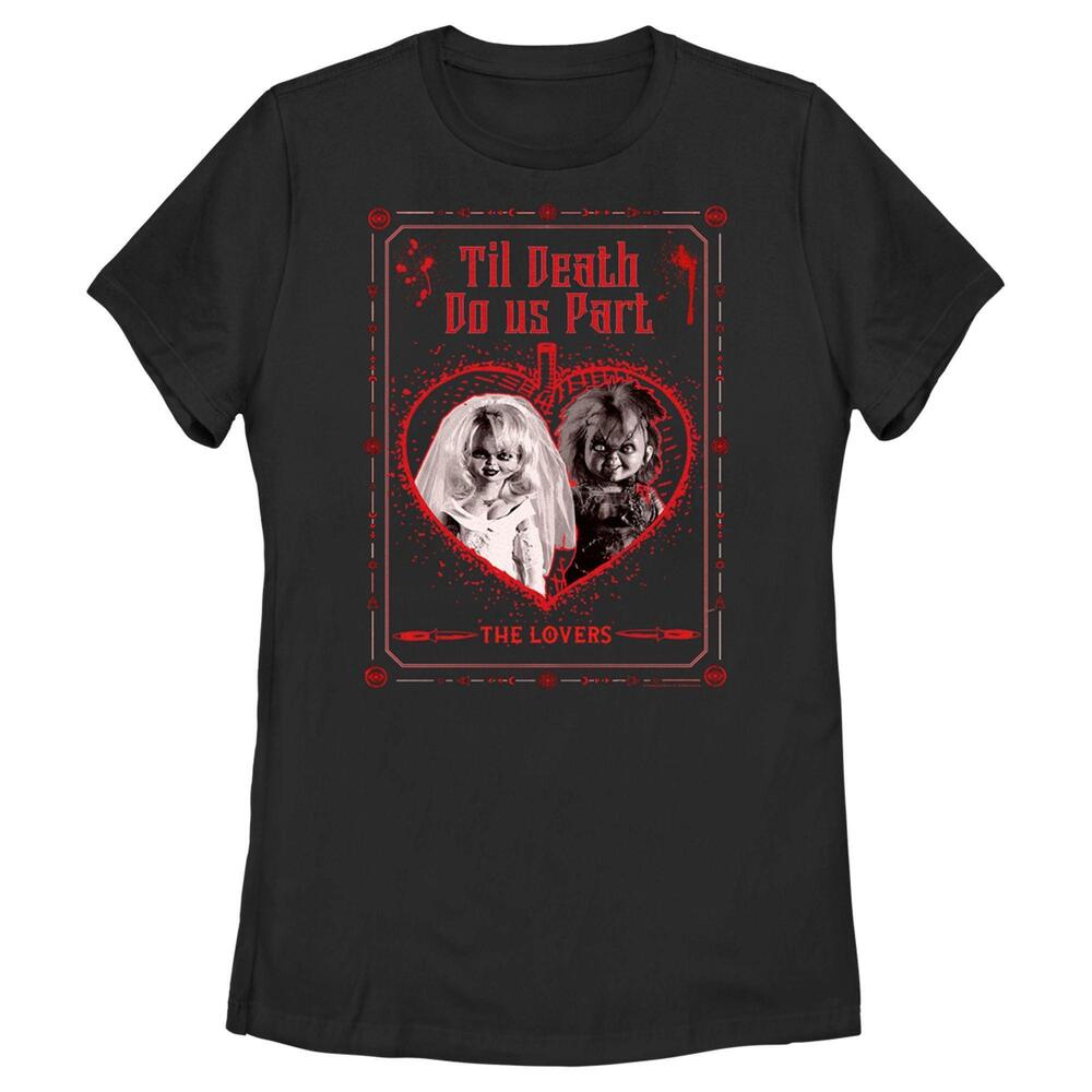 Womens Bride Of Chucky The Lovers Tarot Card Tshirt